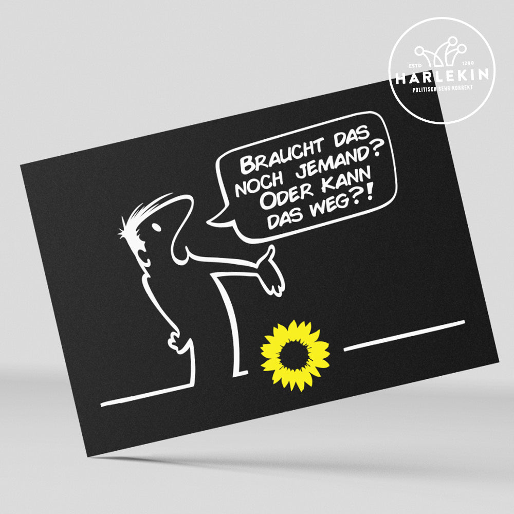 GROSSE STICKER / AUFKLEBER • DIE GRÜNEN: BRAUCHT DAS NOCH JEMAND? (10 STK.)