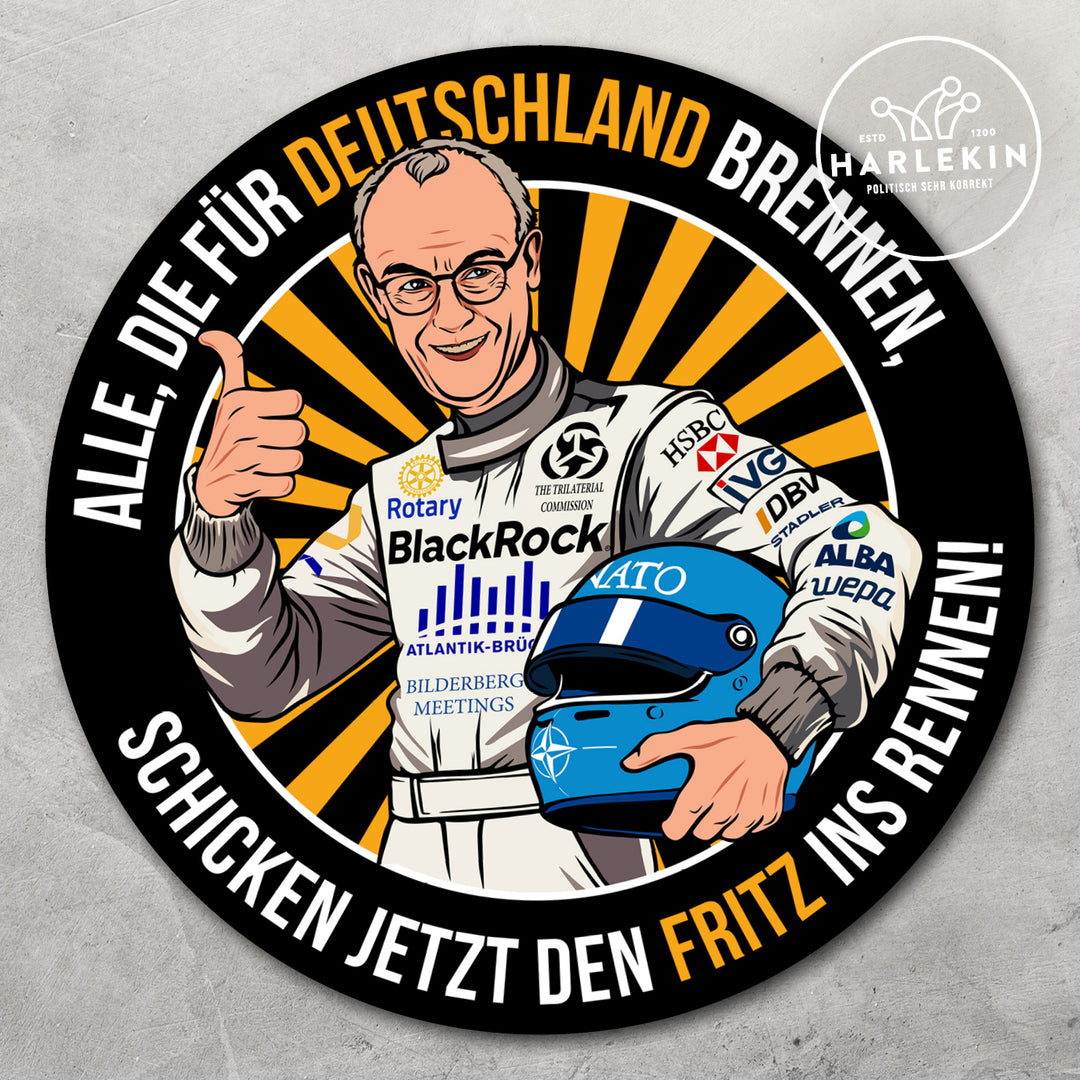 GROSSE STICKER / AUFKLEBER • BLACKROCK-FRITZ GEHT INS RENNEN (10 STK.)