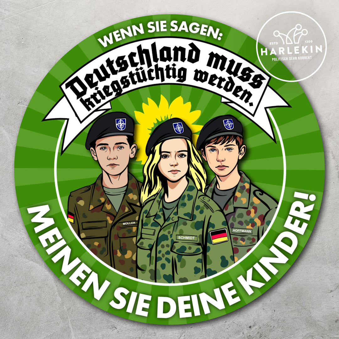 GROSSE STICKER / AUFKLEBER • KRIEGSTÜCHTIGE KINDER (10 STK.)