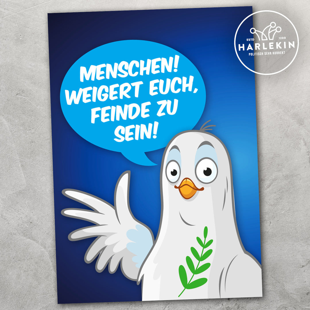 STICKER / AUFKLEBER • MENSCHEN! WEIGERT EUCH, FEINDE ZU SEIN! (10 STK.)