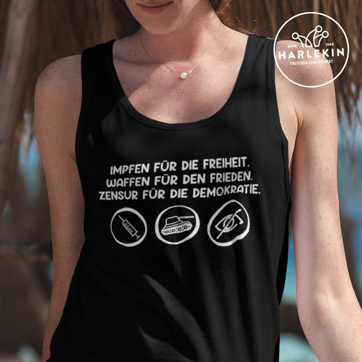ORGANIC TANK TOP MÄDELS •  FRIEDEN, FREIHEIT, DEMOKRATIE