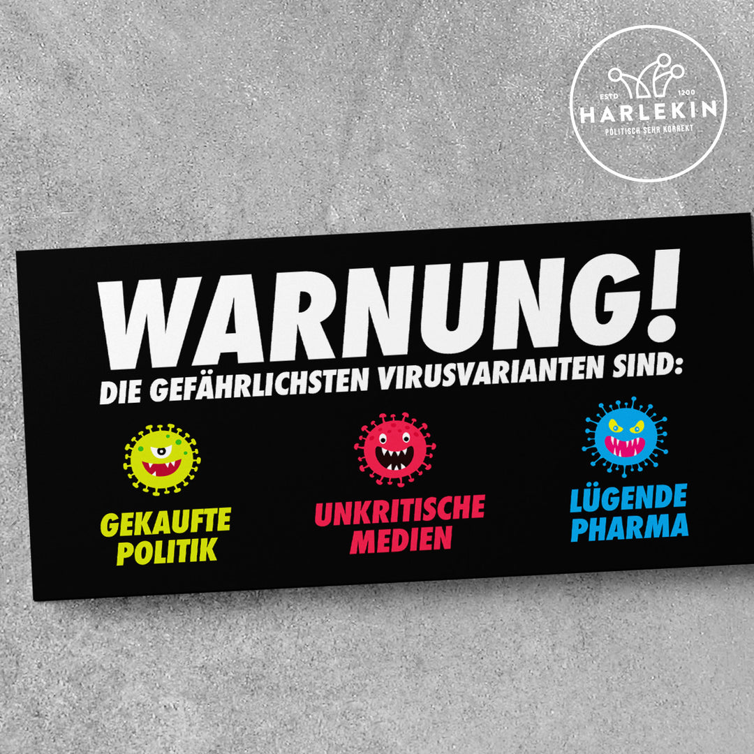 GROSSE STICKER / AUFKLEBER • DIE GEFÄHRLICHSTEN VIRUSVARIANTEN (10 STK.)
