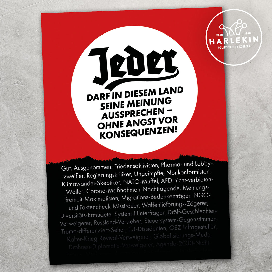 STICKER / AUFKLEBER • JEDER DARF... (10 STK.)