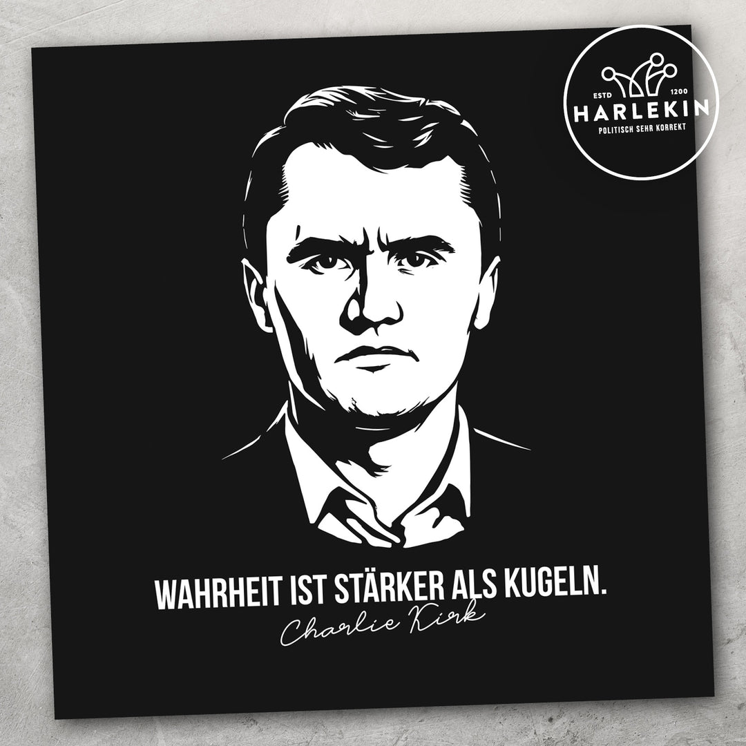 STICKER / AUFKLEBER • WAHRHEIT IST STÄRKER ALS KUGELN - CHARLIE KIRK (10 STK.)
