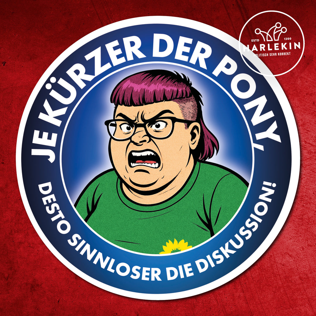 GROSSE STICKER / AUFKLEBER • JE KÜRZER DER PONY (10 STK.)