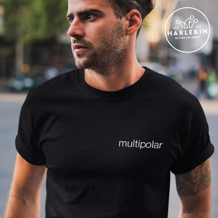 MULTIPOLAR ORGANIC SHIRT BUBEN / EDLER STICK • LOGO - DUNKEL