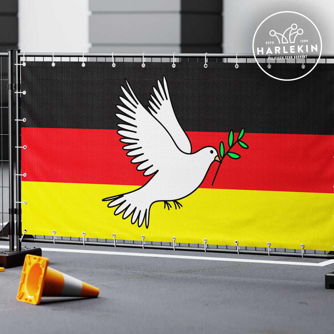 BAUZAUNBANNER 3,4 m x 1,7 m • DEUTSCHLAND WILL FRIEDEN