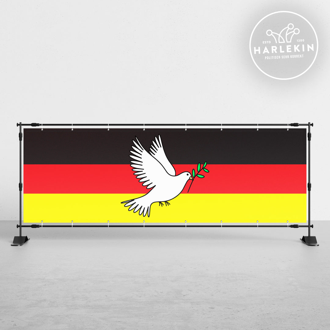 BANNER / PVC-PLANE extralang 3m x 1m • DEUTSCHLAND WILL FRIEDEN