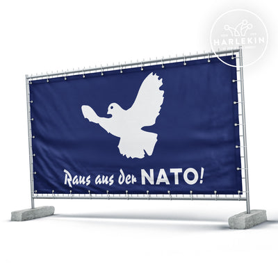 BAUZAUNBANNER 3,4 m x 1,7 m • RAUS AUS DER NATO!
