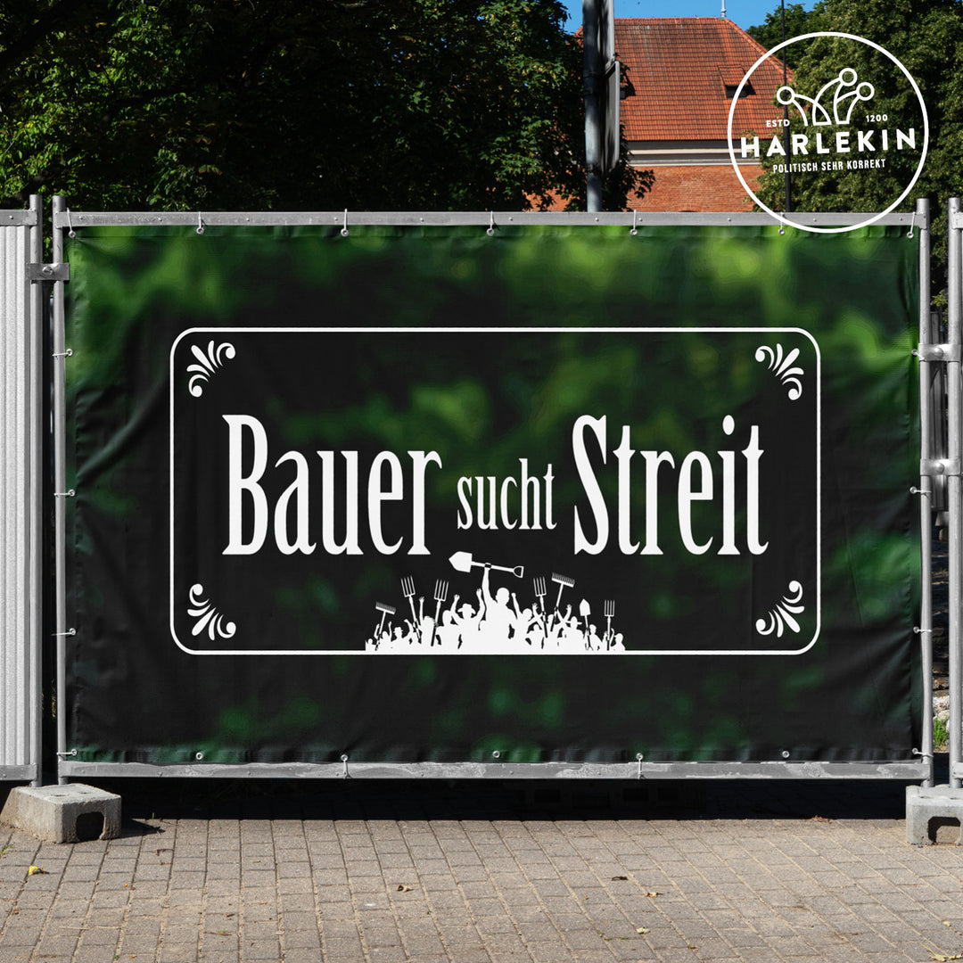BAUZAUNBANNER 3,4 m x 1,7 m • BAUER SUCHT STREIT