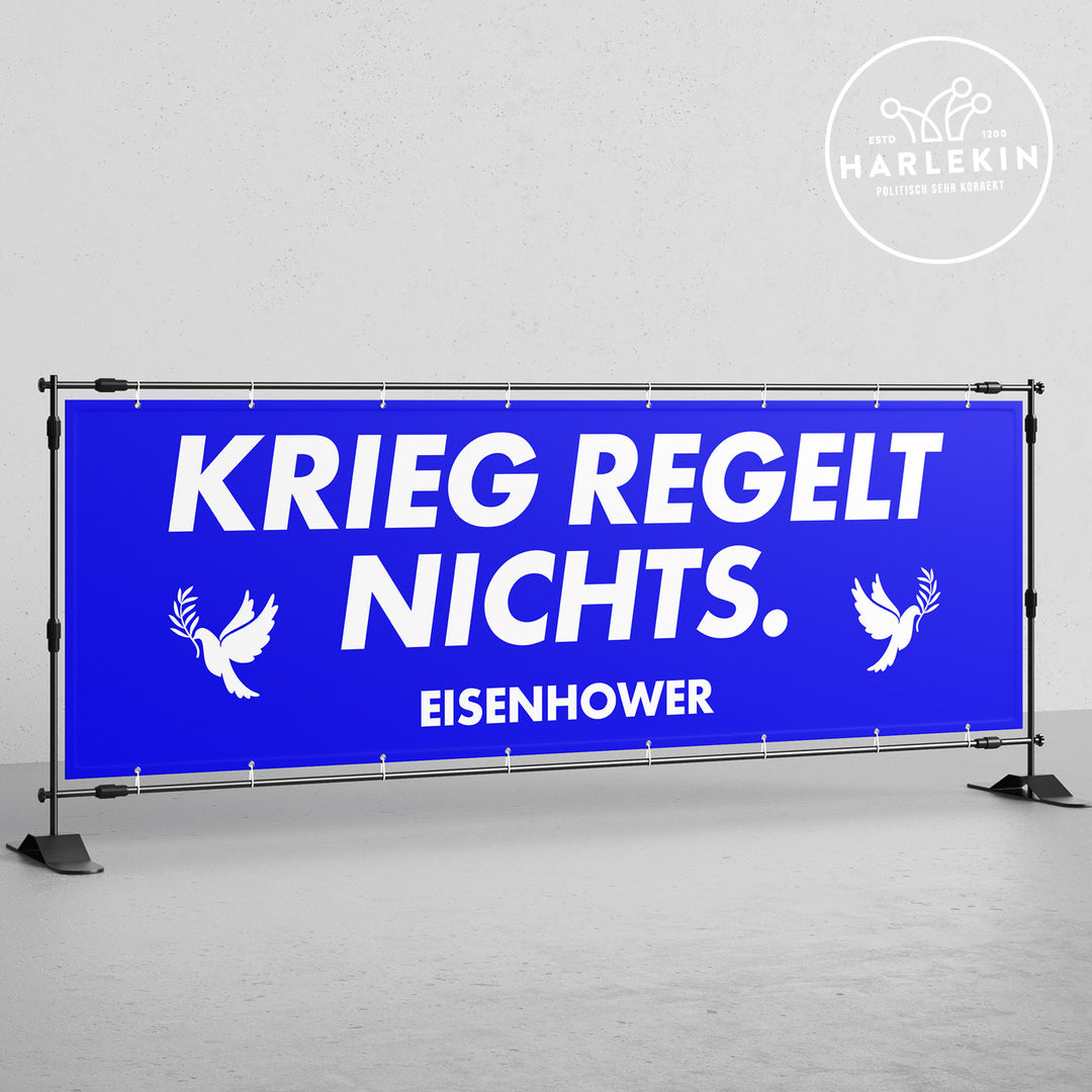 BANNER / PVC-PLANE extralang 3m x 1m • KRIEG REGELT NICHTS