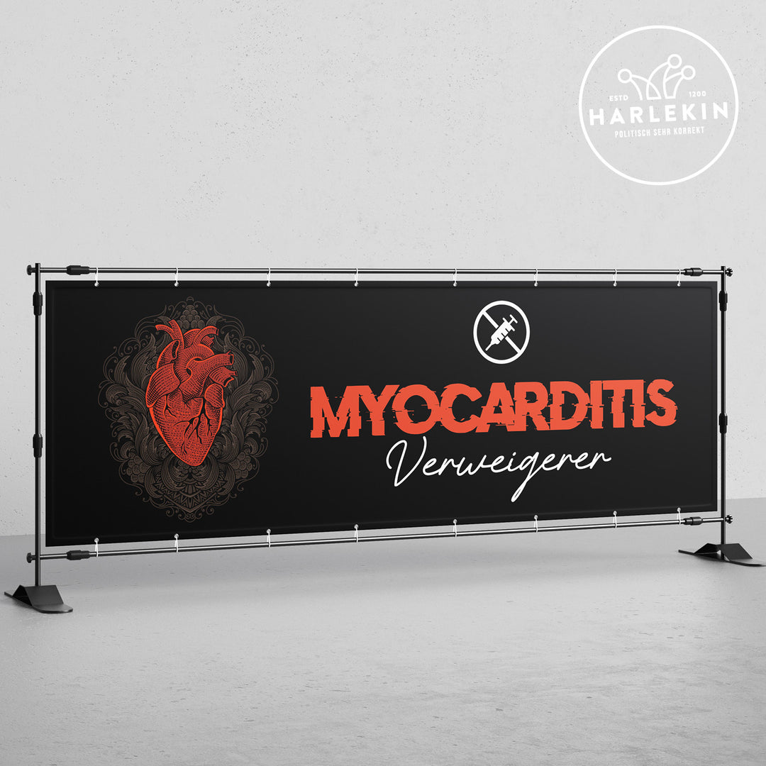 BANNER / PVC-PLANE extralang 3m x 1m • MYOCARDITIS-VERWEIGERER