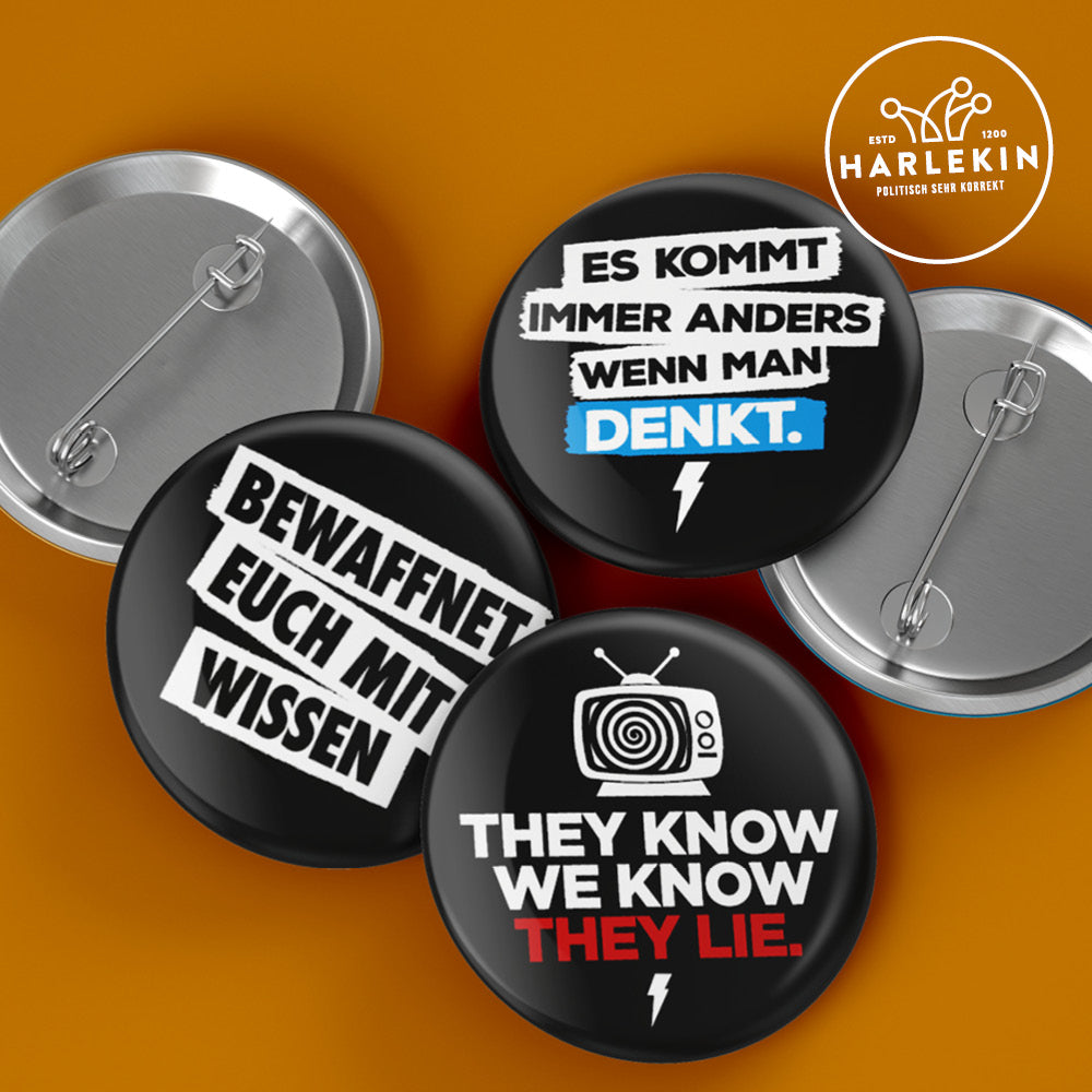 BUTTON PACKAGE • BEWAFFNET EUCH MIT WISSEN (5 STK.)