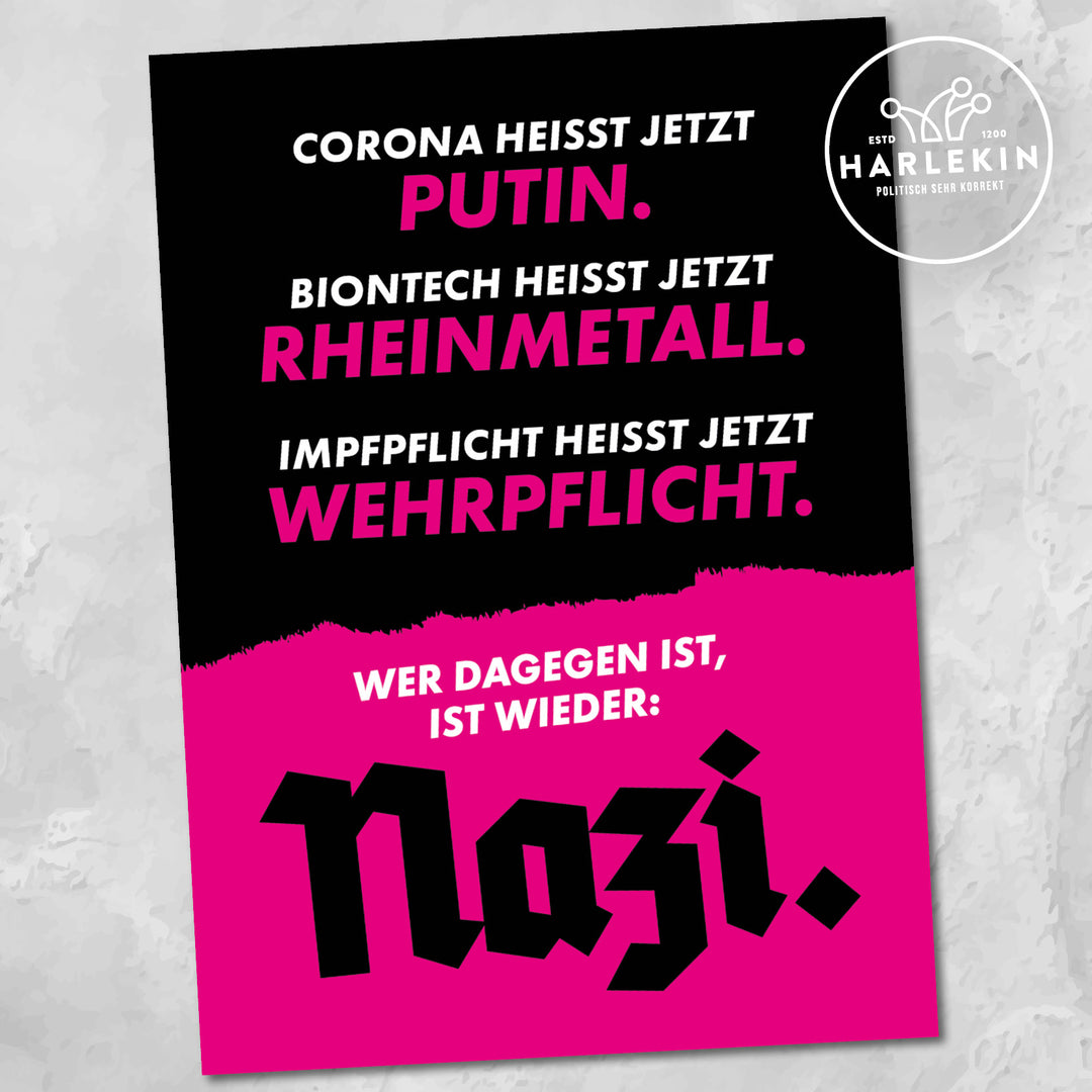STICKER / AUFKLEBER • CORONA HEISST JETZT PUTIN (10 STK.)