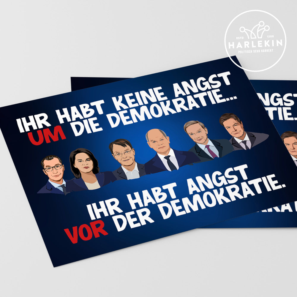 GROSSE STICKER / AUFKLEBER • ANGST VOR DER DEMOKRATIE (10 STK.)