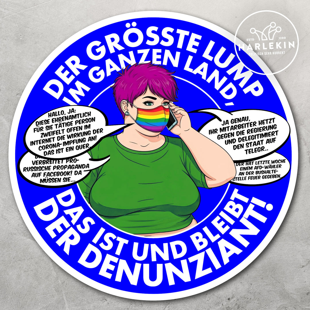 GROSSE STICKER / AUFKLEBER • DER DENUNZIANT (10 STK.)