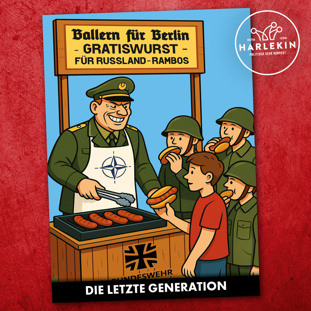 STICKER / AUFKLEBER • GRATISWURST FÜR RUSSLAND-RAMBOS (10 STK.)