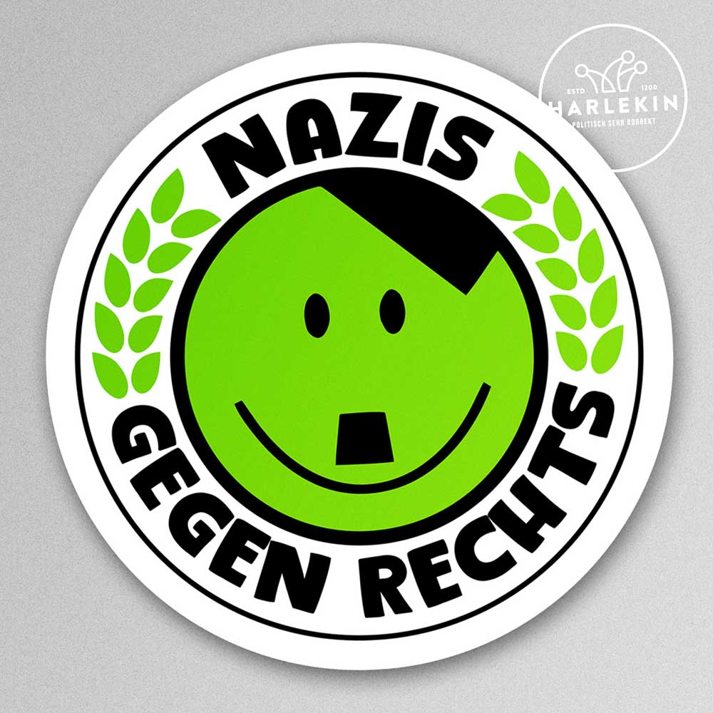 GROSSE STICKER / AUFKLEBER • NAZIS GEGEN RECHTS (10 STK.)
