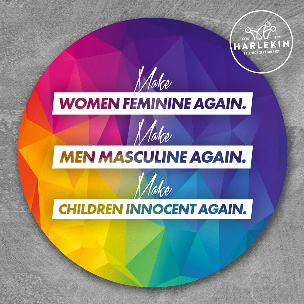GROSSE STICKER / AUFKLEBER • MAKE MEN MASCULINE AGAIN (10 STK.)