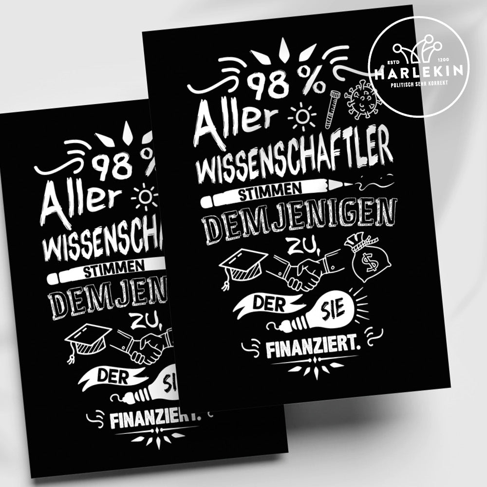 GROSSE STICKER / AUFKLEBER • 98 ALLER WISSENSCHAFTLER (10 STK.)