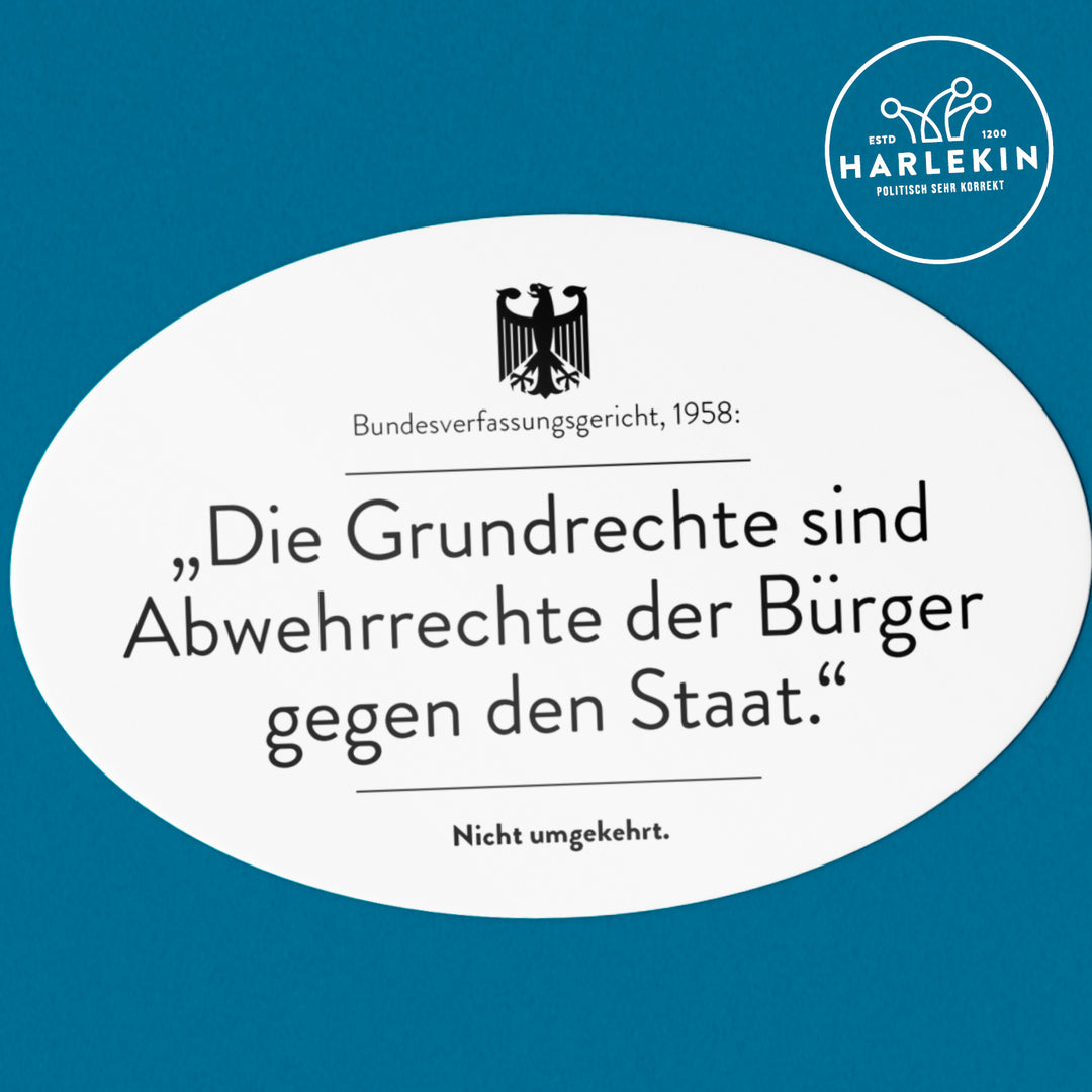 GROSSE STICKER / AUFKLEBER • GRUNDRECHTE SIND ABWEHRRECHTE (10 STK.)