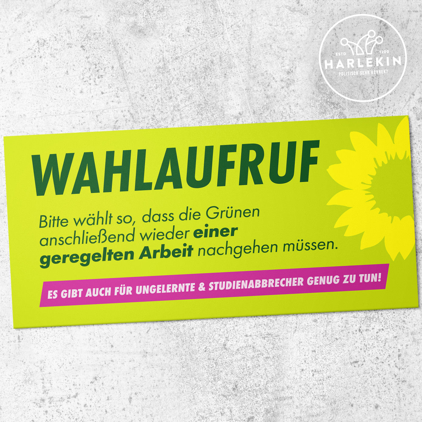 GROSSE STICKER / AUFKLEBER (10 STK.) • WAHLAUFRUF – HARLEKINSHOP