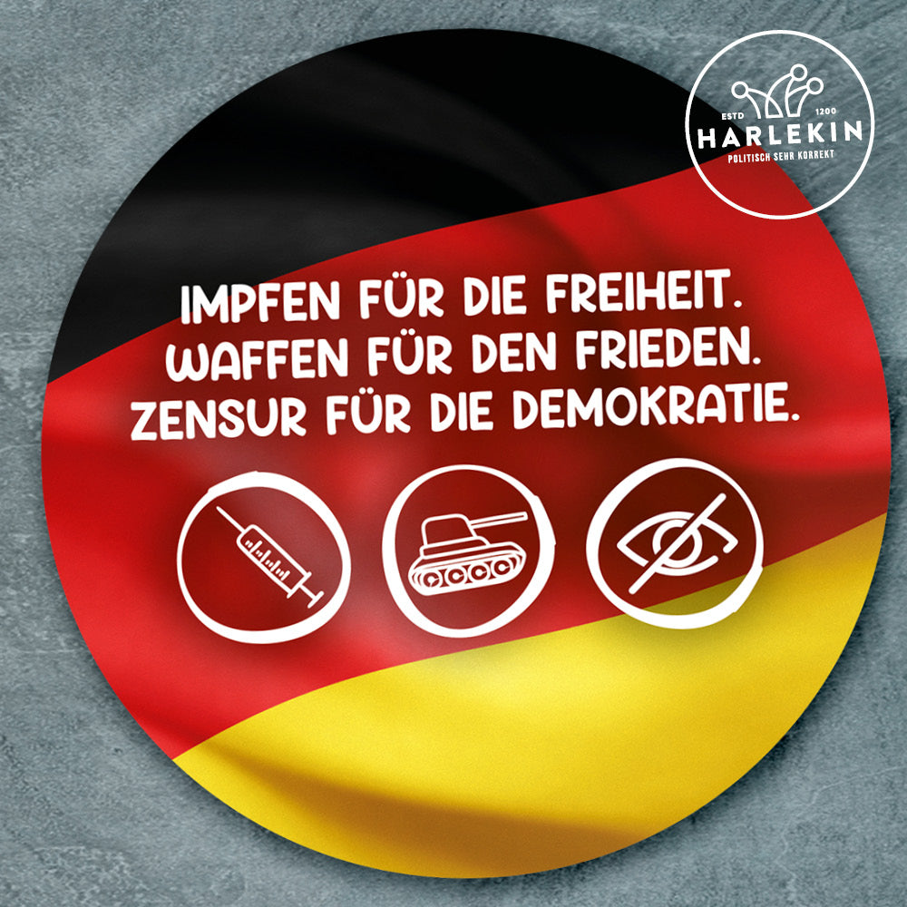 GROSSE STICKER / AUFKLEBER • FRIEDEN, FREIHEIT, DEMOKRATIE (10 STK.)
