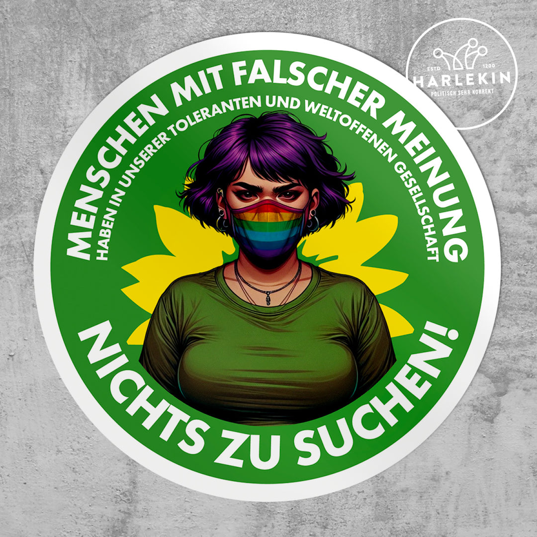 GROSSE STICKER / AUFKLEBER • MENSCHEN MIT FALSCHER MEINUNG (10 STK.)
