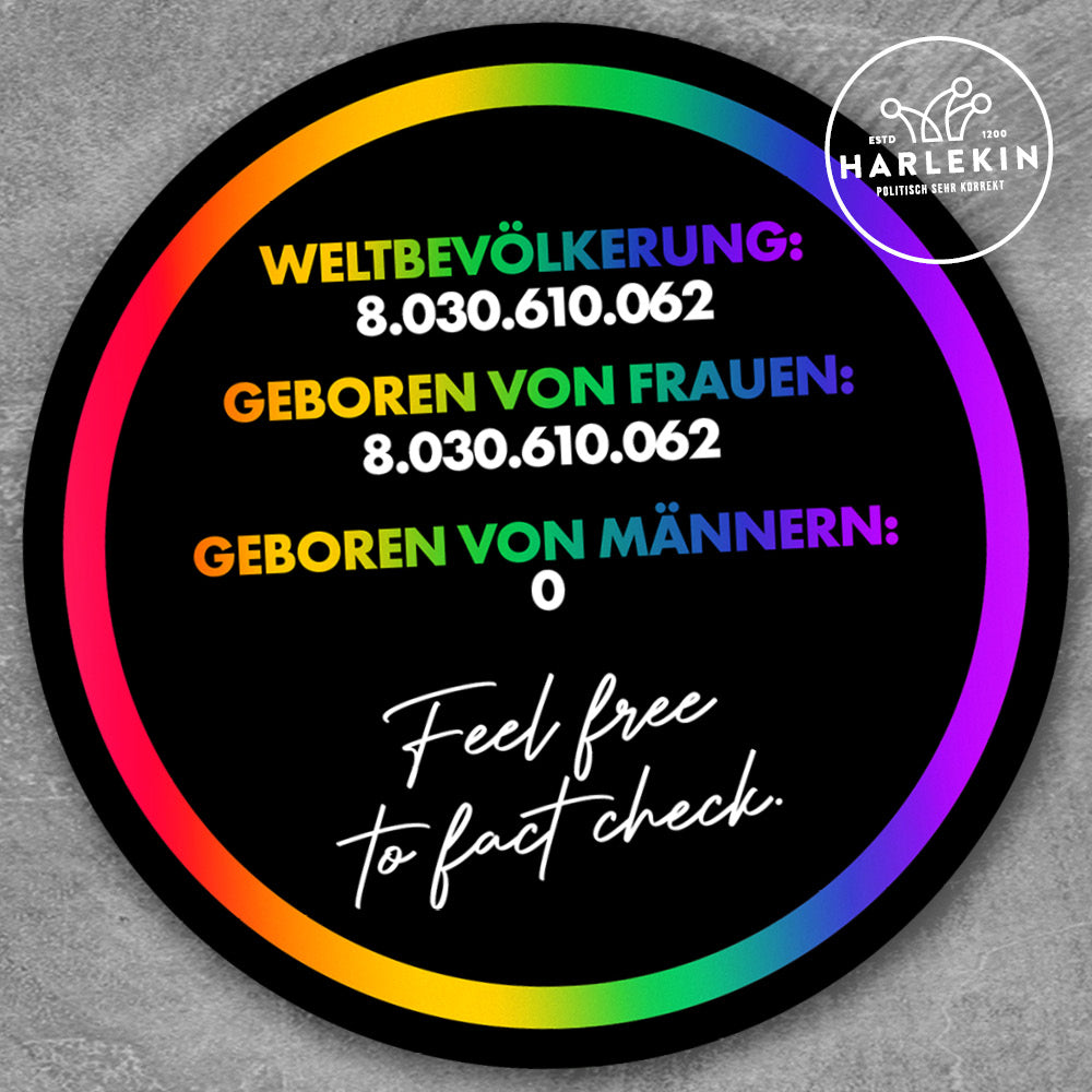 GROSSE STICKER / AUFKLEBER • WELTBEVÖLKERUNG - GEBOREN VON FRAUEN (10 STK.)