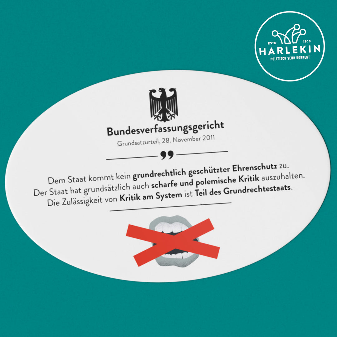 GROSSE STICKER / AUFKLEBER • DAS RECHT AUF KRITIK AM STAAT (10 STK.)