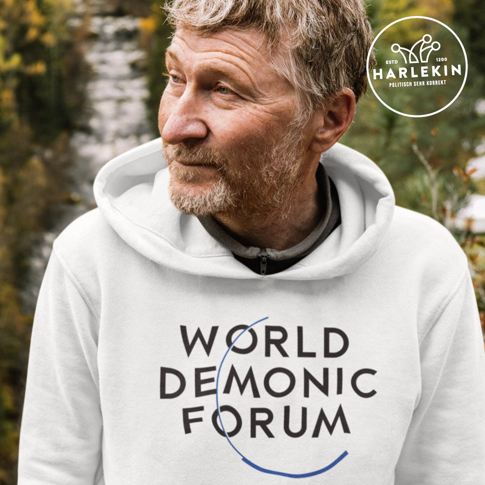 HOODIE BUBEN • KLAUS & DAS WEF: WORLD DEMONIC FORUM - WEISS