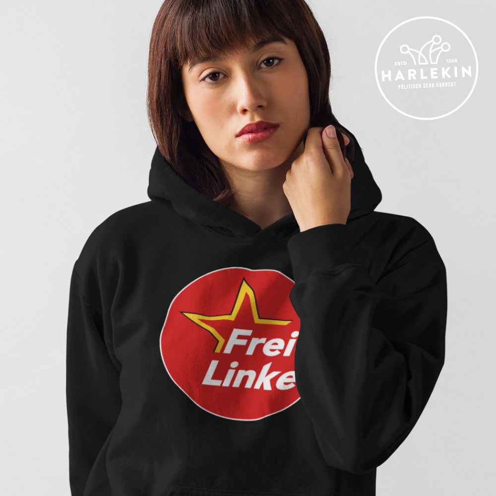 FREIE LINKE HOODIE MÄDELS • LOGO BADGE - DUNKEL