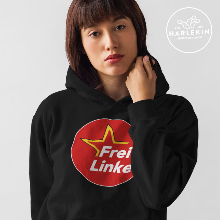 FREIE LINKE HOODIE MÄDELS • LOGO BADGE - DUNKEL