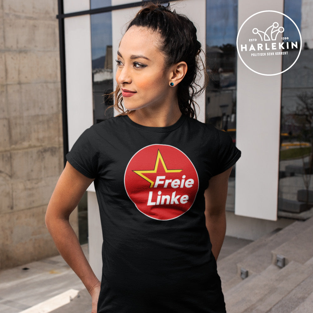 FREIE LINKE ORGANIC SHIRT MÄDELS • LOGO BADGE - DUNKEL