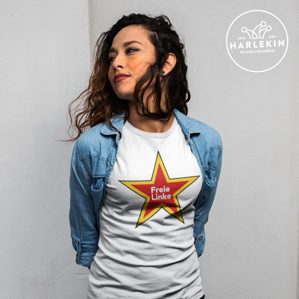 FREIE LINKE ORGANIC SHIRT MÄDELS • LOGO - HELL