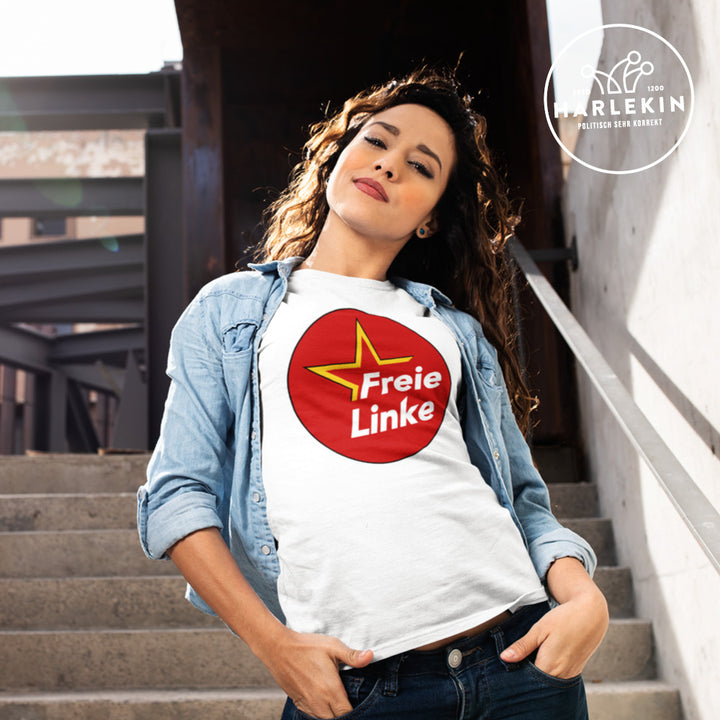 FREIE LINKE ORGANIC SHIRT MÄDELS • LOGO BADGE - HELL