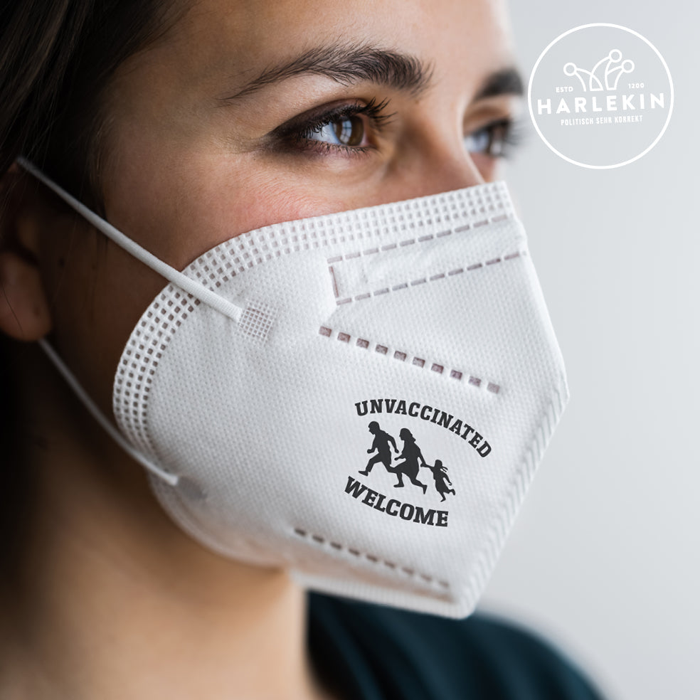 5ER-PACK / 5 MASKEN FFP2 • UNVACCINATED WELCOME-HARLEKINSHOP