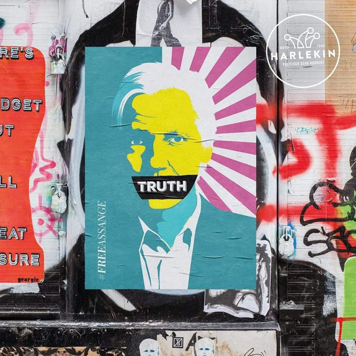 A3 POSTER • FREE JULIAN ASSANGE (5 STK.)-HARLEKINSHOP