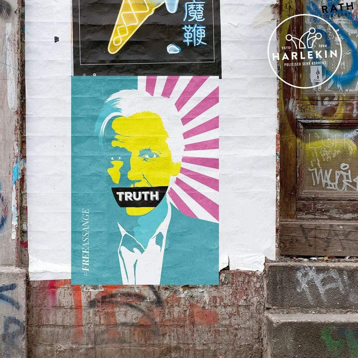 A3 POSTER • FREE JULIAN ASSANGE (5 STK.)-HARLEKINSHOP
