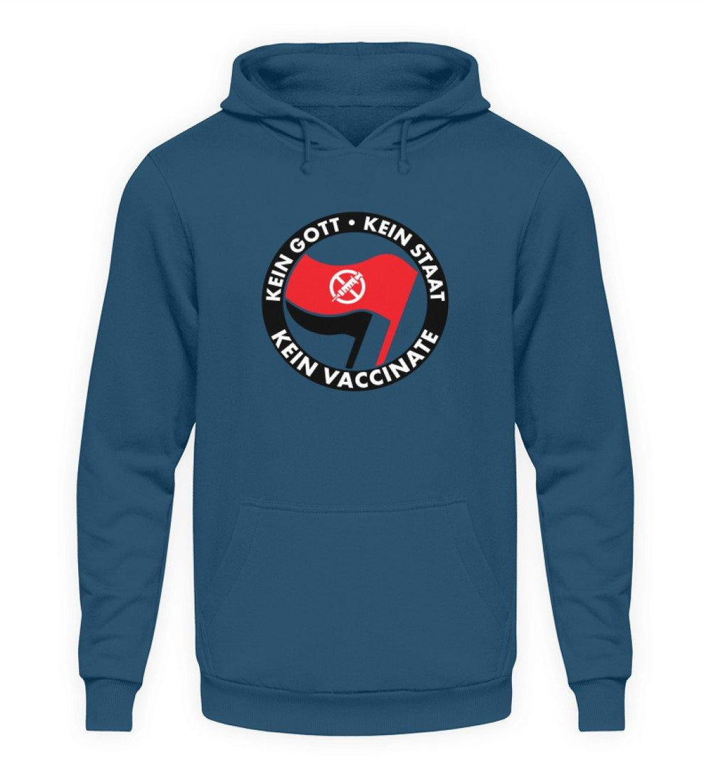 ADBUSTING & GUERILLA HOODIE MÄDELS • KEIN GOTT KEIN STAAT KEIN VACCINATE-HARLEKINSHOP