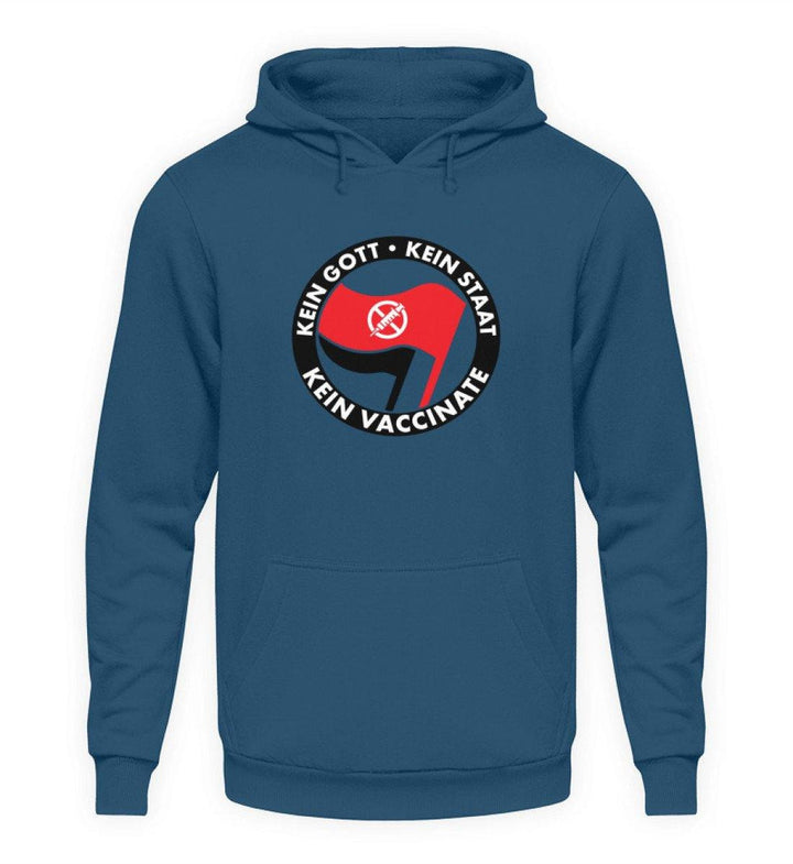 ADBUSTING & GUERILLA HOODIE MÄDELS • KEIN GOTT KEIN STAAT KEIN VACCINATE-HARLEKINSHOP