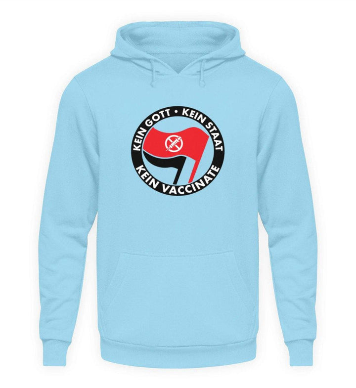 ADBUSTING & GUERILLA HOODIE MÄDELS • KEIN GOTT KEIN STAAT KEIN VACCINATE-HARLEKINSHOP