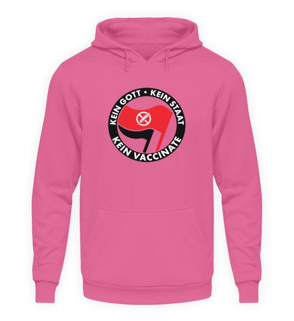 ADBUSTING & GUERILLA HOODIE MÄDELS • KEIN GOTT KEIN STAAT KEIN VACCINATE-HARLEKINSHOP