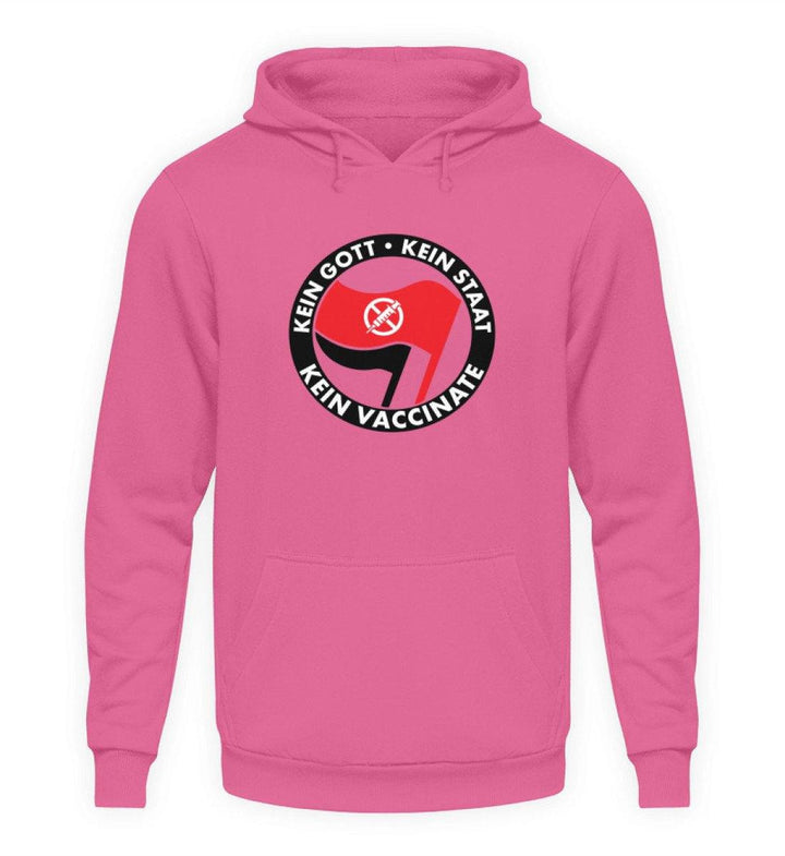 ADBUSTING & GUERILLA HOODIE MÄDELS • KEIN GOTT KEIN STAAT KEIN VACCINATE-HARLEKINSHOP
