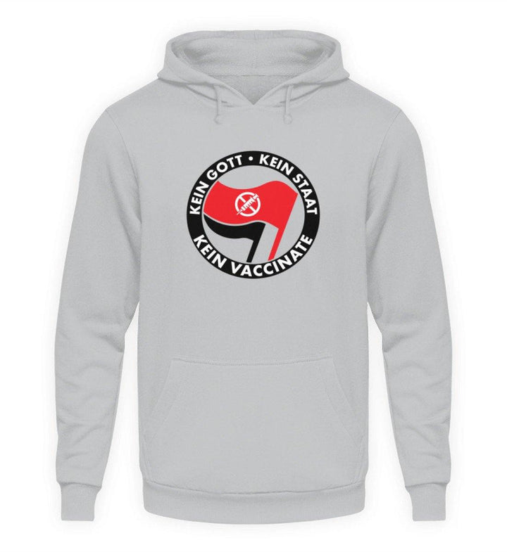 ADBUSTING & GUERILLA HOODIE MÄDELS • KEIN GOTT KEIN STAAT KEIN VACCINATE-HARLEKINSHOP
