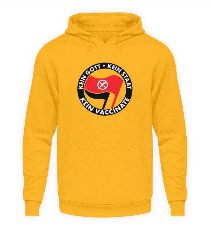 ADBUSTING & GUERILLA HOODIE MÄDELS • KEIN GOTT KEIN STAAT KEIN VACCINATE-HARLEKINSHOP