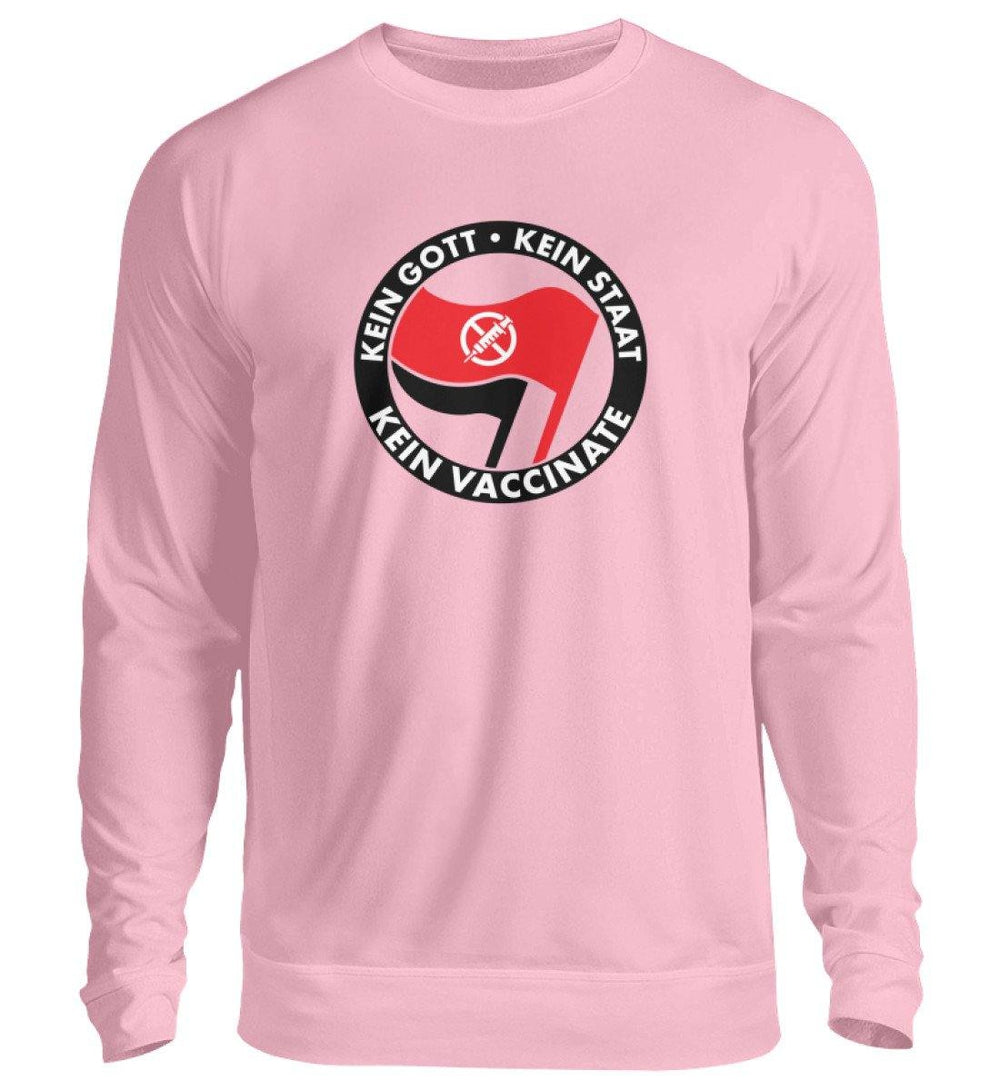 ADBUSTING & GUERILLA SWEATER MÄDELS • KEIN GOTT KEIN STAAT KEIN VACCINATE-HARLEKINSHOP