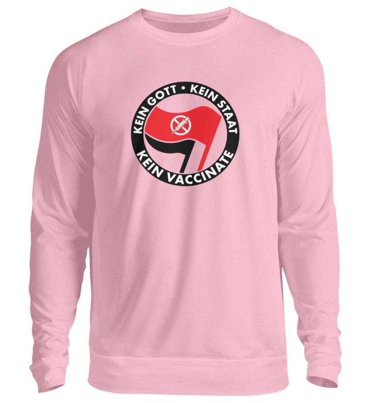 ADBUSTING & GUERILLA SWEATER MÄDELS • KEIN GOTT KEIN STAAT KEIN VACCINATE-HARLEKINSHOP