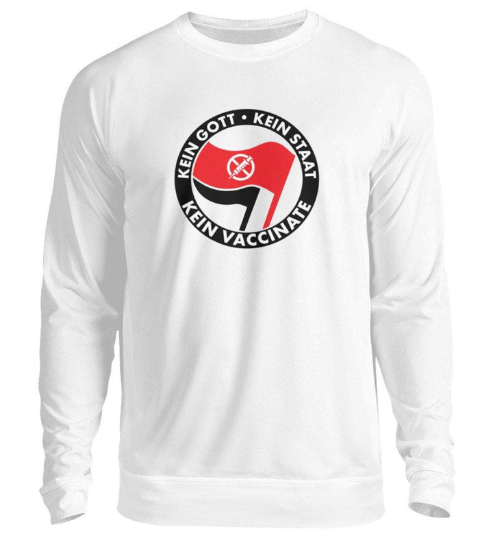 ADBUSTING & GUERILLA SWEATER MÄDELS • KEIN GOTT KEIN STAAT KEIN VACCINATE-HARLEKINSHOP