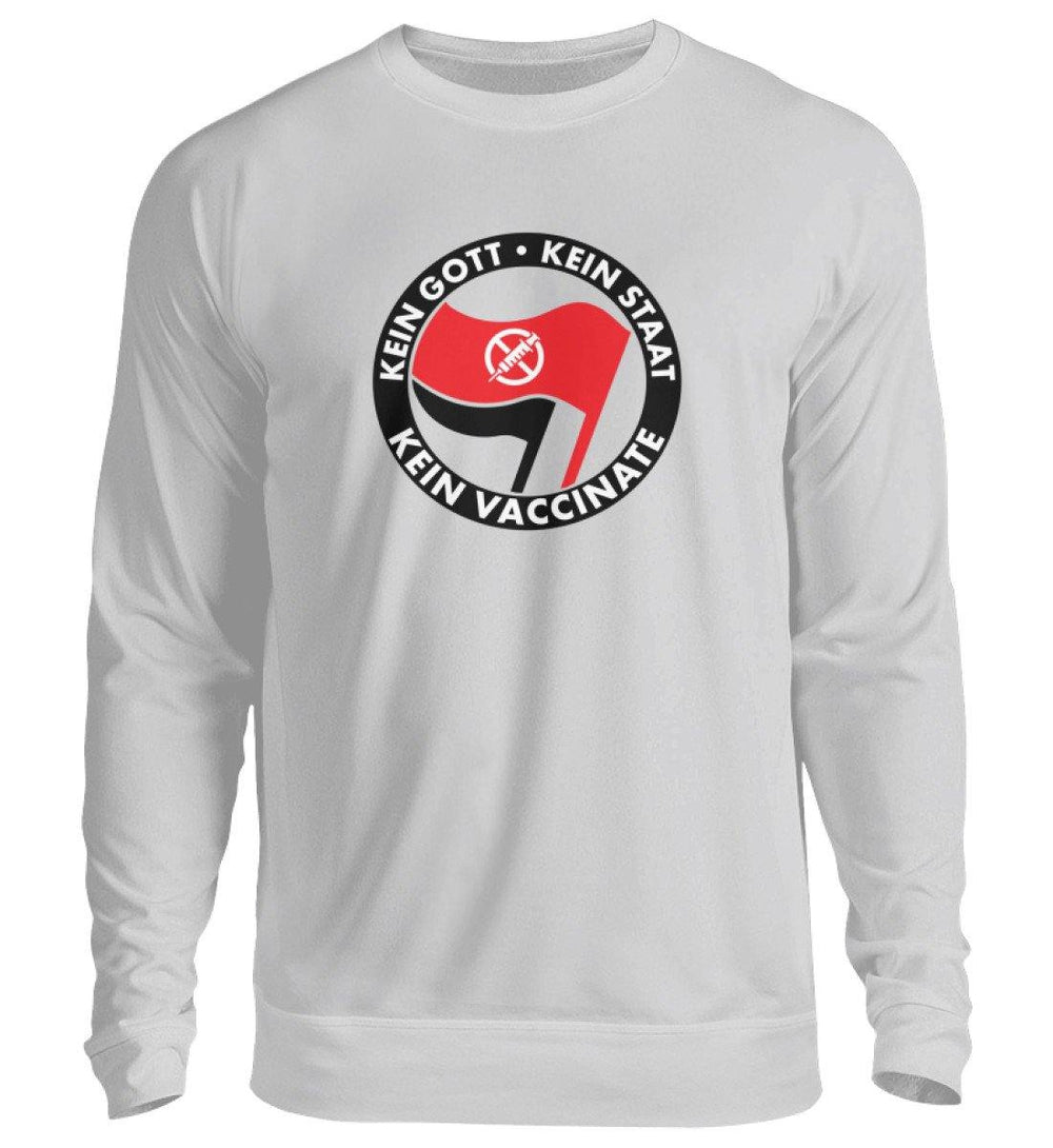 ADBUSTING & GUERILLA SWEATER MÄDELS • KEIN GOTT KEIN STAAT KEIN VACCINATE-HARLEKINSHOP